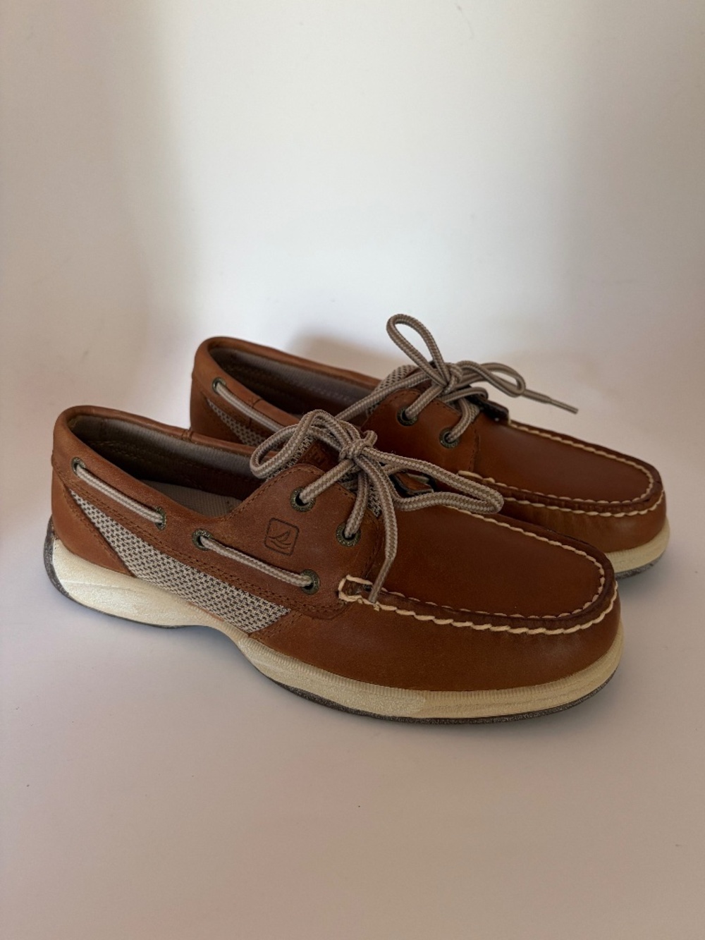 Sperry Intrepid 2 Eye Tan Leather Lace Up Boat Shoes - Women's Size 6M (NWT)